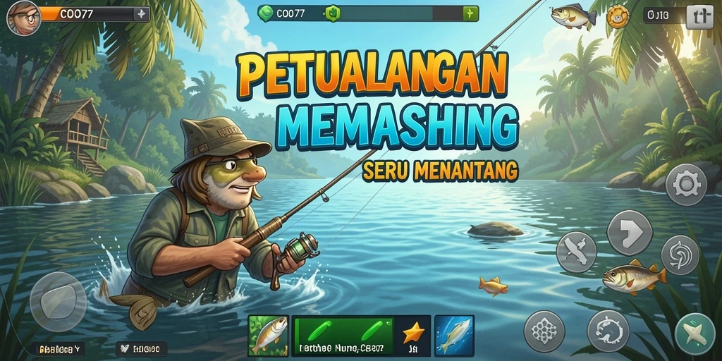 Tampilan gameplay memancing yang mendebarkan di COO77.