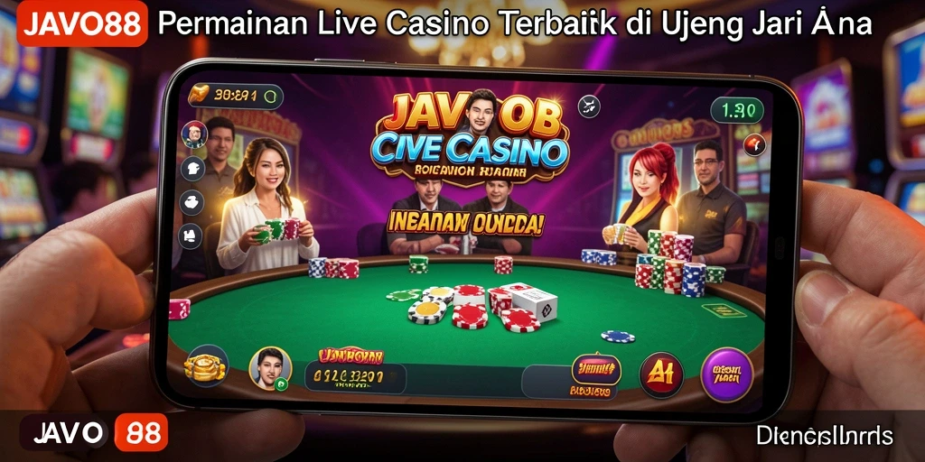 Screenshot gameplay JAVO88 menunjukkan dealer langsung yang profesional dan interaktif.